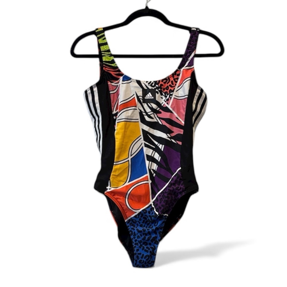adidas Women's Rich Mnisi One Piece Swimsuit Size 6 Geometric Bathing Suit - Picture 3 of 11